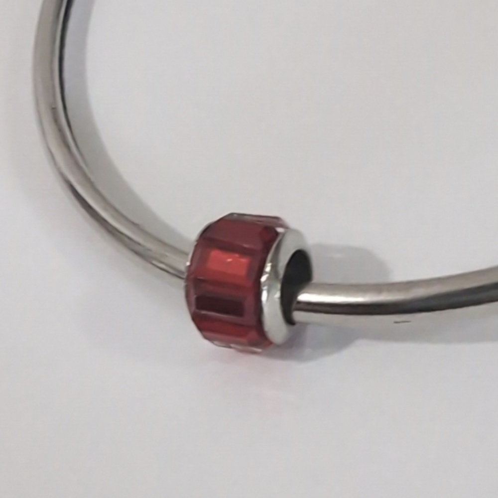 Silver Red Crystals Charm for Pandora Style‎ Bracelet